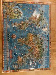 Plakat med dyr. Amazing world illustated map