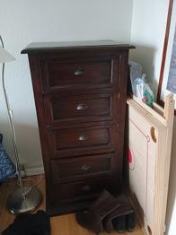 Kommode med 5 skuffer
