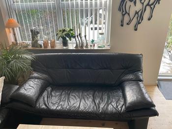 Lædersofaer 2 og 3 personer - gives væk!