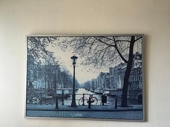 Stort vægbillede med kanalmotiv – Amsterdam