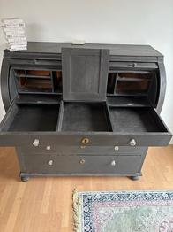 Sekretær skrivebord/ chatol med skuffer sort træ
