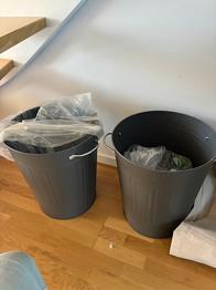 2 KNODD Grå affaldsspand 40 l
