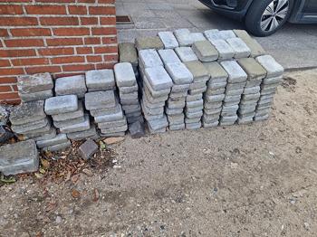 herregårdssten 14 x 21 x 5  grå rektangulære betonsten