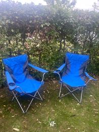 Blå klapstole campingstole med armlæn