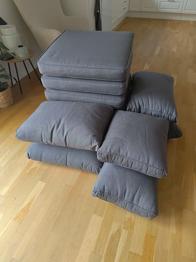 Sofahynder grå stof