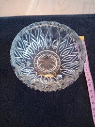 Glas skål med mønster klar ca. 16 cm