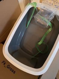 Kattebakke Plastikbalje grå/hvid