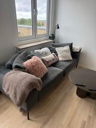GIVES VÆK Mørkegrå veloursofa fra ILVA