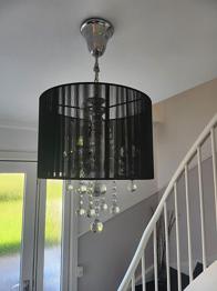 Krystal lampe med sort skærm