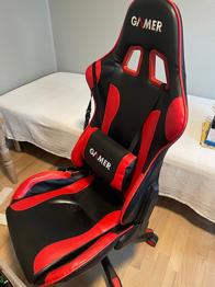Gratis gamingstol sort/rød