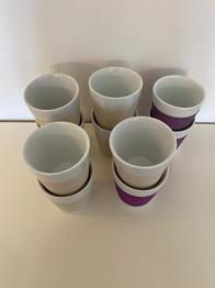 Bodum kopper med silikonebånd hvid beige lilla