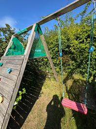 Jungle gym legetårn med gynge, rutsjebane og klatrevæg