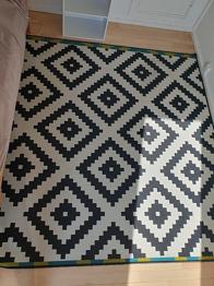 IKEA æppe 200x200 cm sort/hvidt mønster