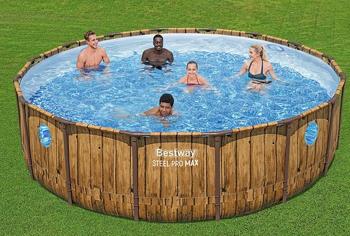 Bestway swimming pool - 488 diameter 122 i højden med pumpe, trappe, overtræk