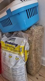 Hay, Bedding and a carrier for Rabbit