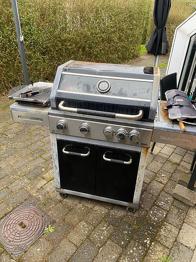 Expert gasgrill med sidebrænder rustfri stål sort