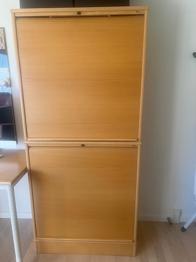 Jalousiskabe, skrivebord, skuffesektion