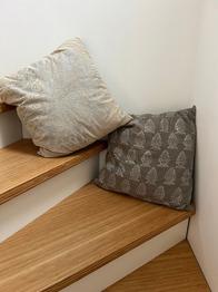 2 puder 45x45 cm, bomuld overtræk