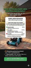 Reparation og service af Plæneklipper  –fra 899 kr. inkl. afhentning og lev