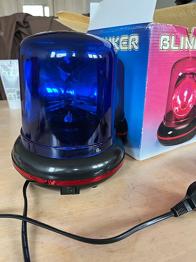 Blinker roterende lampe blå med ledning