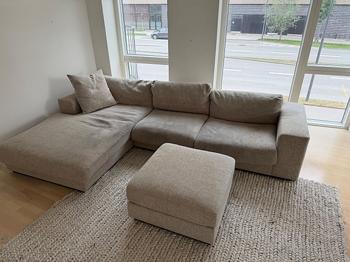 3-people corner couch from Bolia - incl. mobile square for feet/ decoration