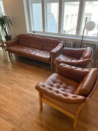 Free leather couch and armchairs