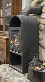 Brændeovn fritstående sort stål