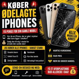 🚨💥 KØBER ØDELAGTE IPHONES – FÅ PENGE FOR DIN GAMLE MOBIL! 💥🚨