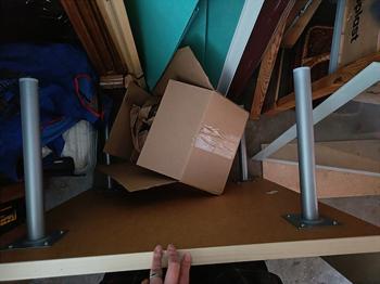 Sofabord/kaffebord med glas bordplade og metalben