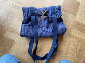 Quiltet pusletaske mørkeblå