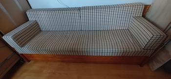Sovesofa, retro/vintage, i klassisk hestedækken