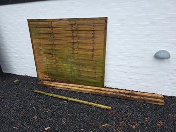 Træhegn med stolper trykimprægneret træ