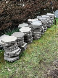 Sekskantede betonfliser grå