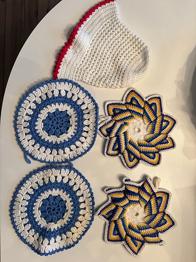 Gratis hæklerier grydelapper og toiletholder