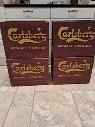 Carlsberg ølkasser, store, 4 stk.