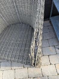 4 stk. Kurvestol lænestole grå rattan flet til udendørs brug