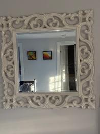 Spejl vægspejl hvid ramme rektangulær