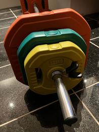 Vægtstang sæt med vægtskiver