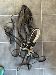 Kandar trense med stang- og trensebid læder sort