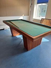 Billardbord rektangulært grøn dug træstel