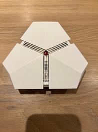 Gives væk: Toppen af en Jacob Jensen røgalarm.