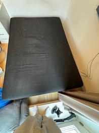 IKEA seng med madras og lamelbund sort - dog uden topmadras